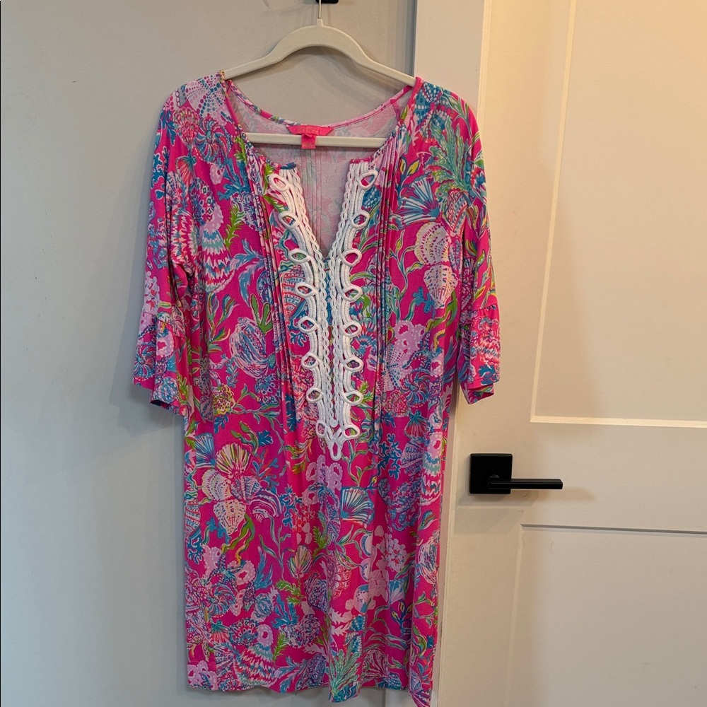 Lilly Pulitzer Vibrant Pink and Blue Mini Dress
